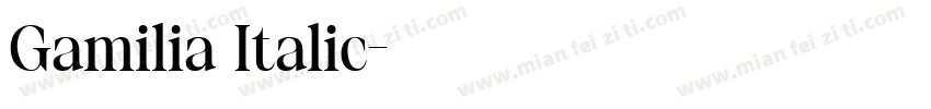 Gamilia Italic字体转换